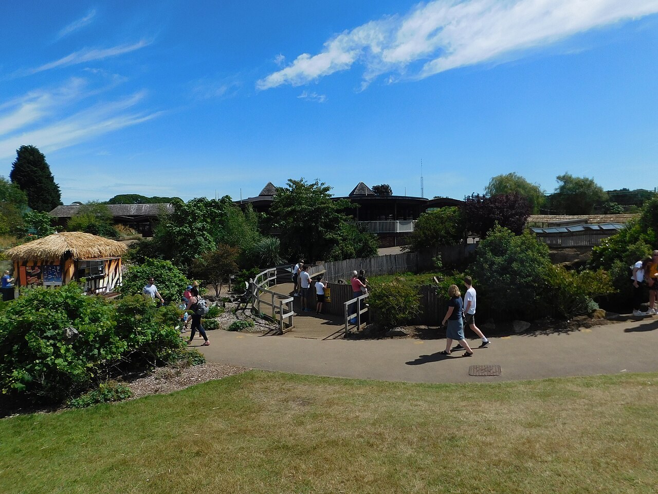 Paths and landscaped visitor areas at Woburn Safari Park