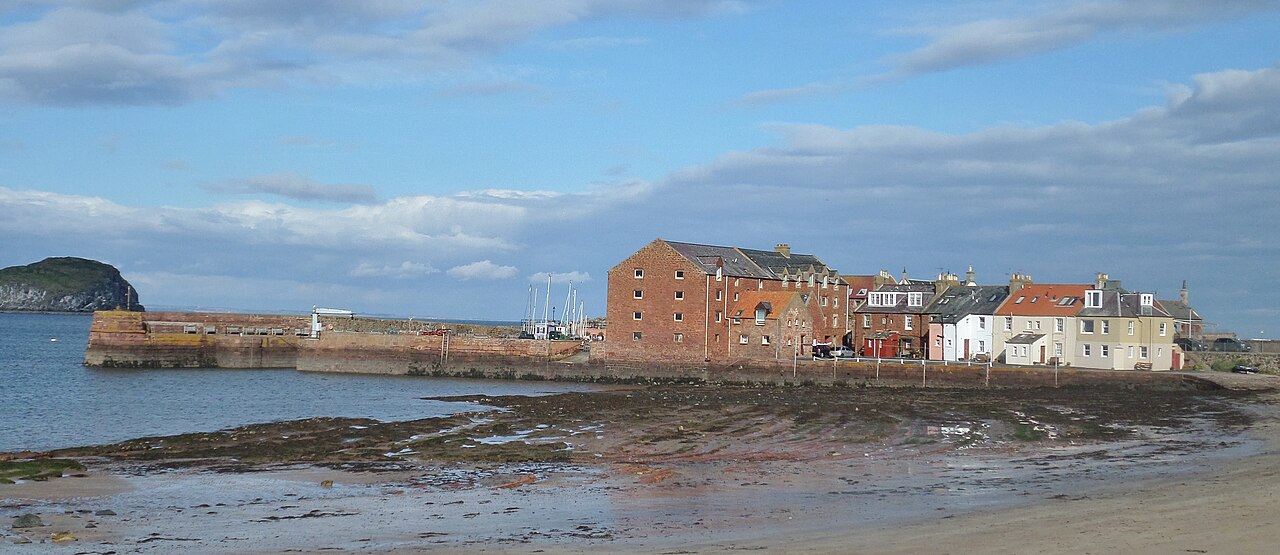 North Berwick harbour viewed across the beach