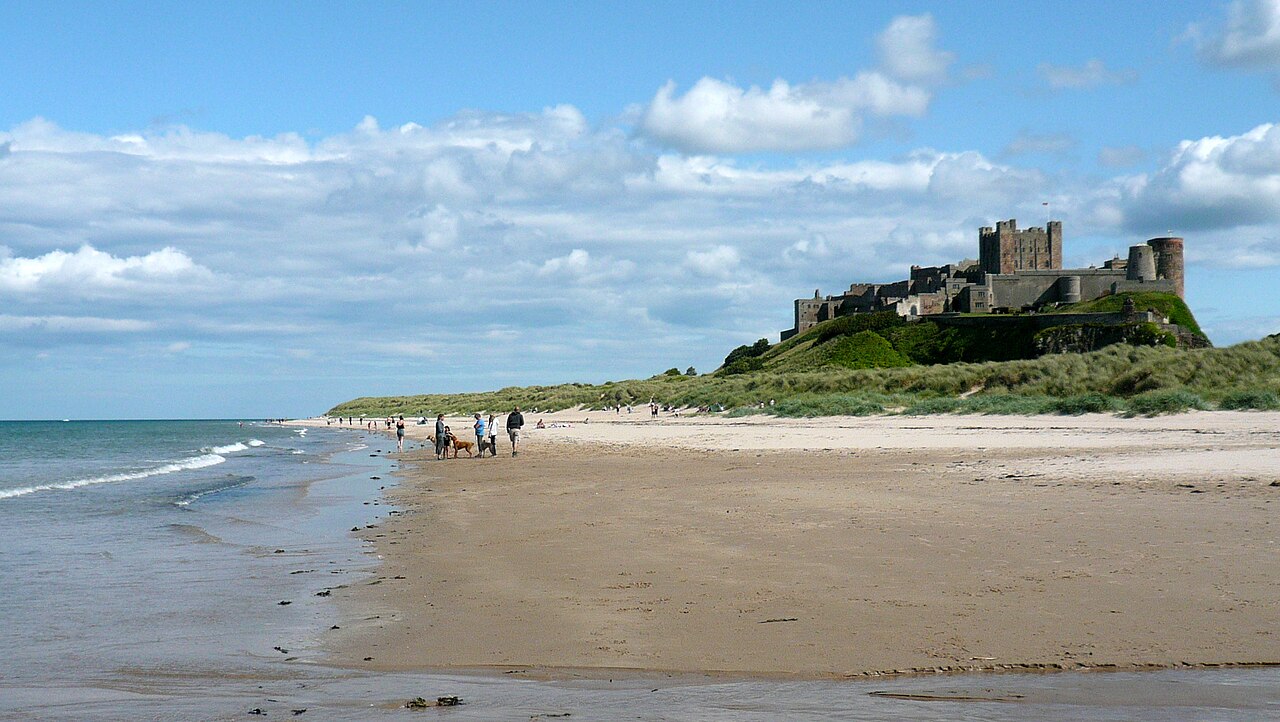Bamburgh Castle and the beach