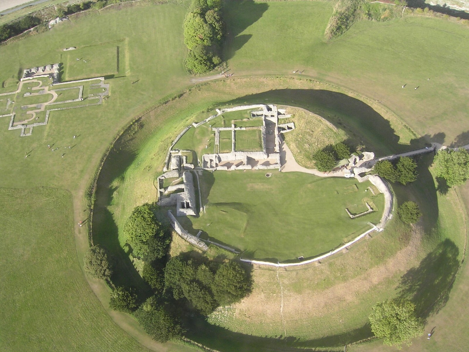 Aerial view of Old Sarum hillfort and its earthwork rings