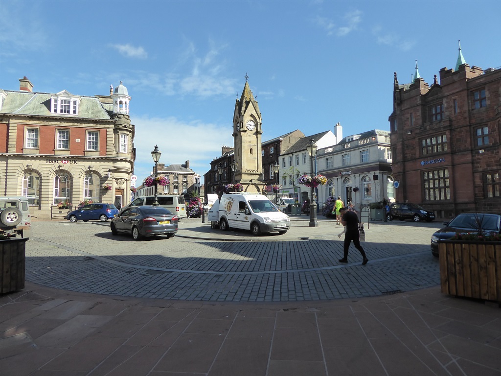 Penrith’s Market Square with its clock tower and sandstone buildings