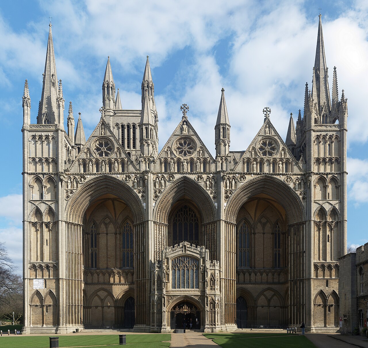 The west front and three great arches of Peterborough Cathedral