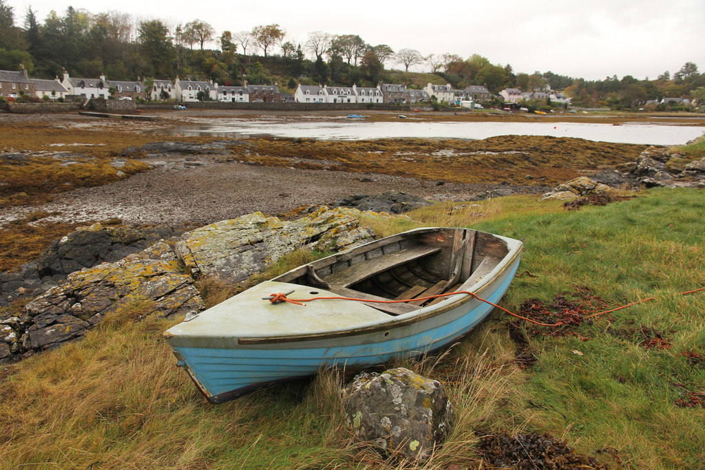 Plockton harbour and shore