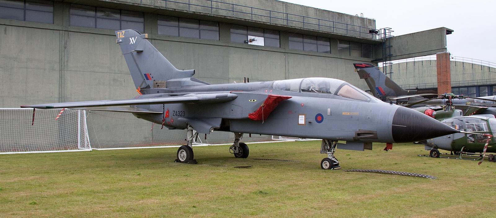 Tornado ZA323 displayed outside at RAF Museum Cosford