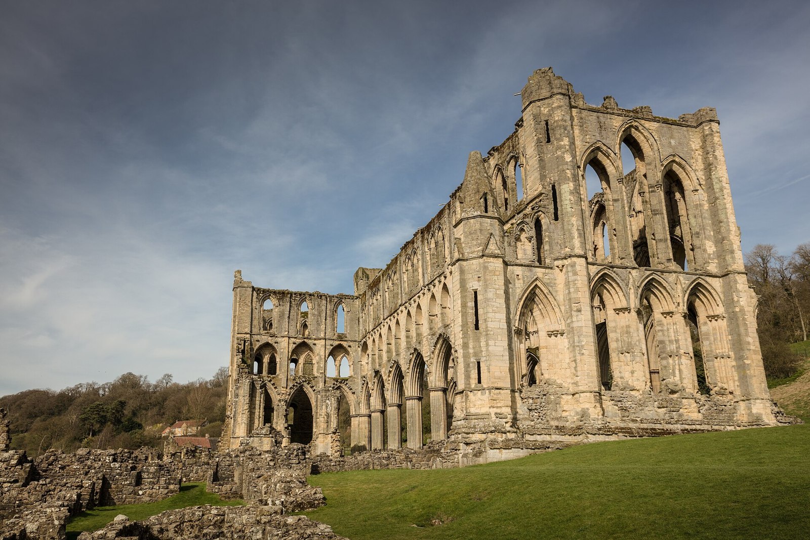 Ruins of Rievaulx Abbey in the Rye valley