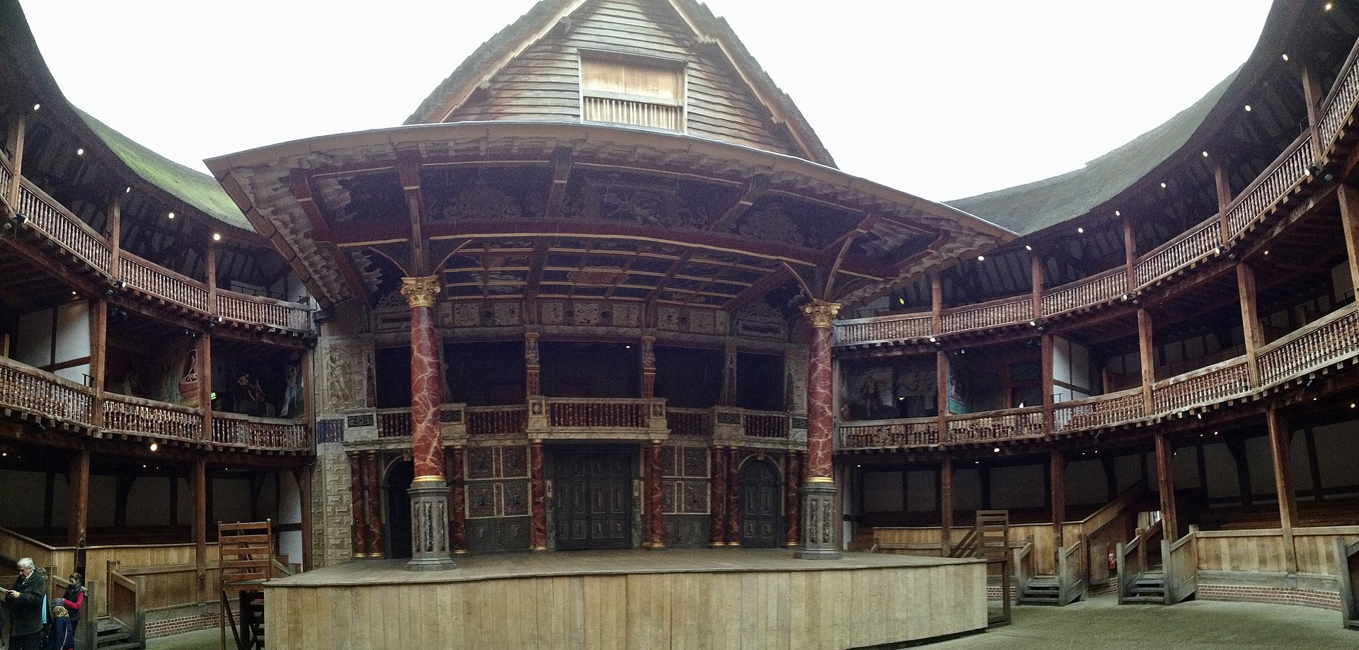 The open-air stage and galleries at Shakespeare's Globe