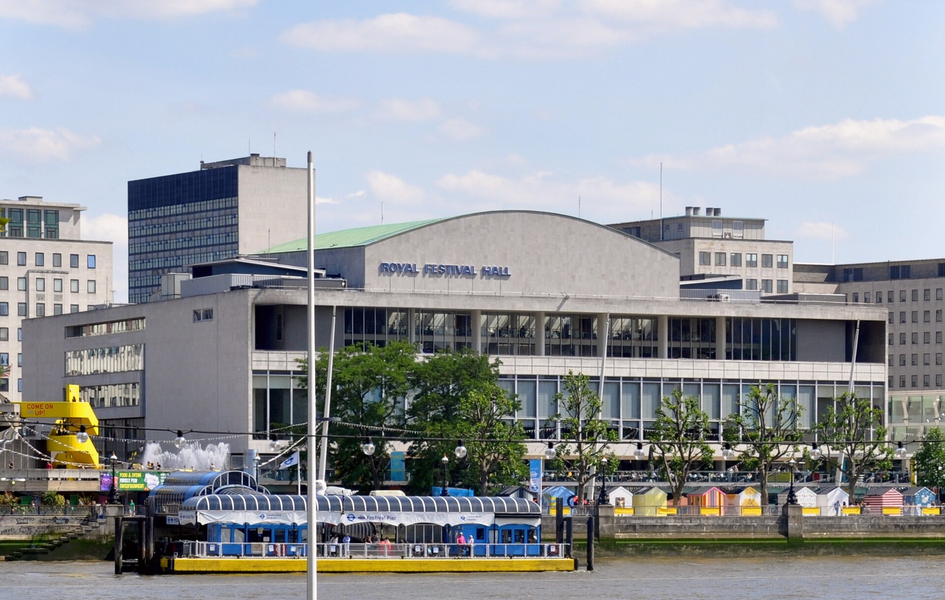 Royal Festival Hall seen from the Thames riverside