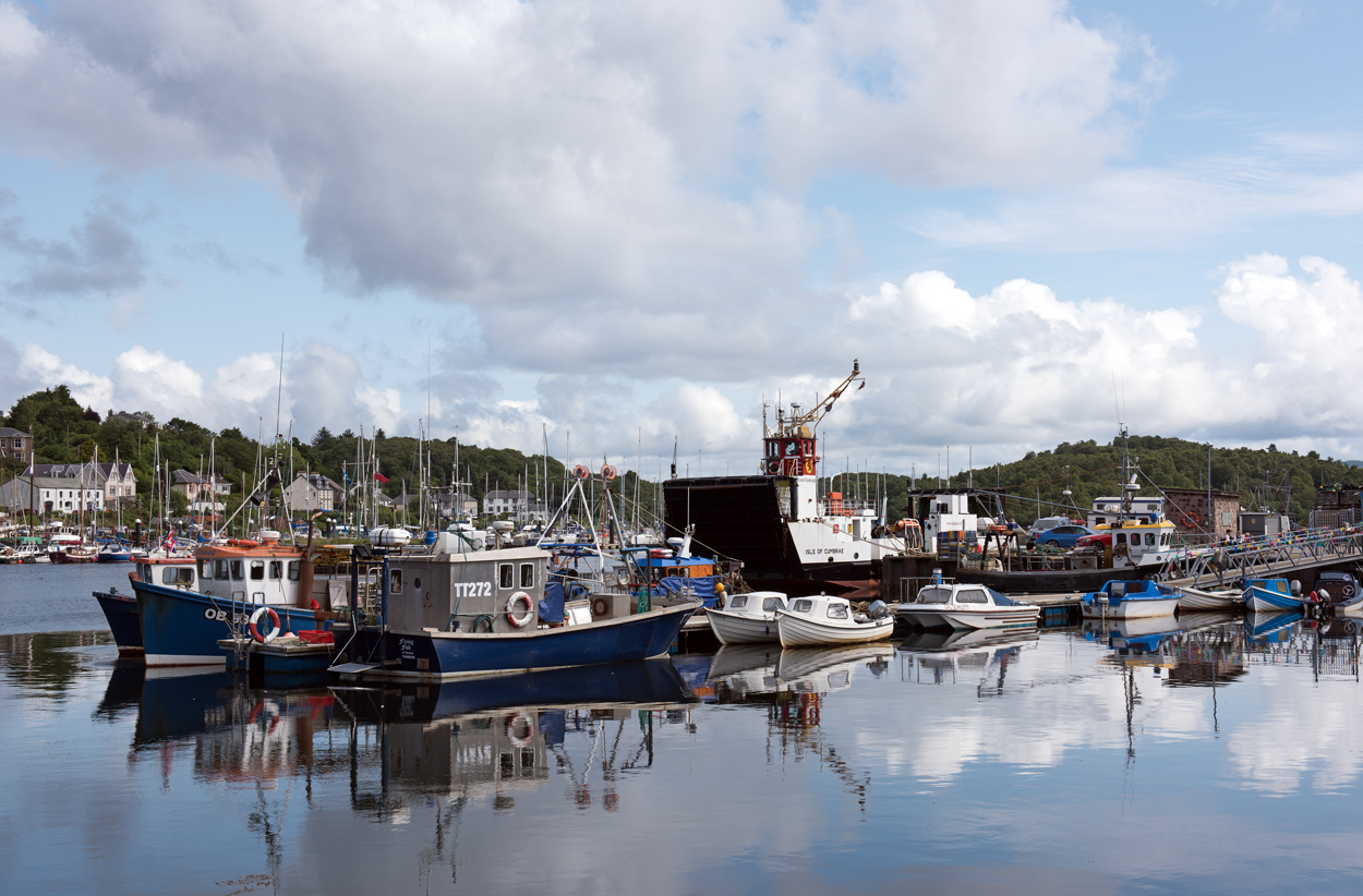 Boats in Tarbert harbour on Loch Fyne