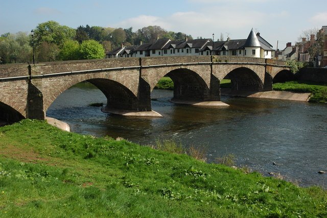Stone bridge crossing the River Usk