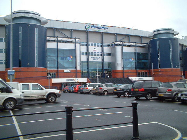 Hampden Park entrance, photographed before Barclays naming