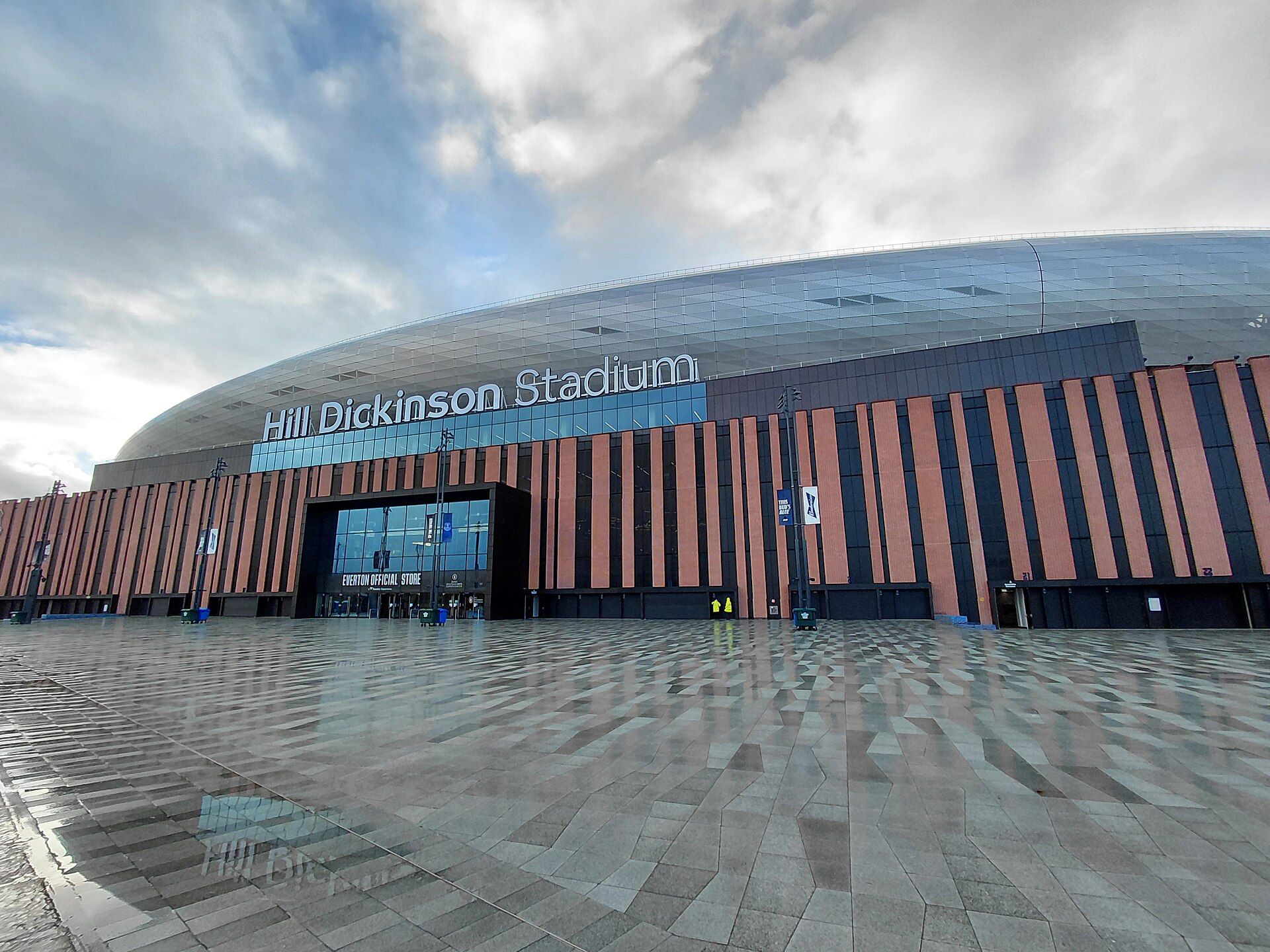 Hill Dickinson Stadium exterior at Bramley-Moore Dock