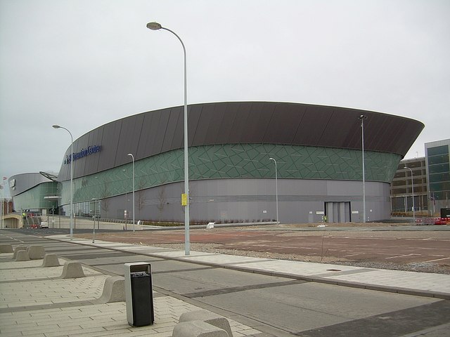 M&S Bank Arena exterior, photographed under its former Echo Arena branding