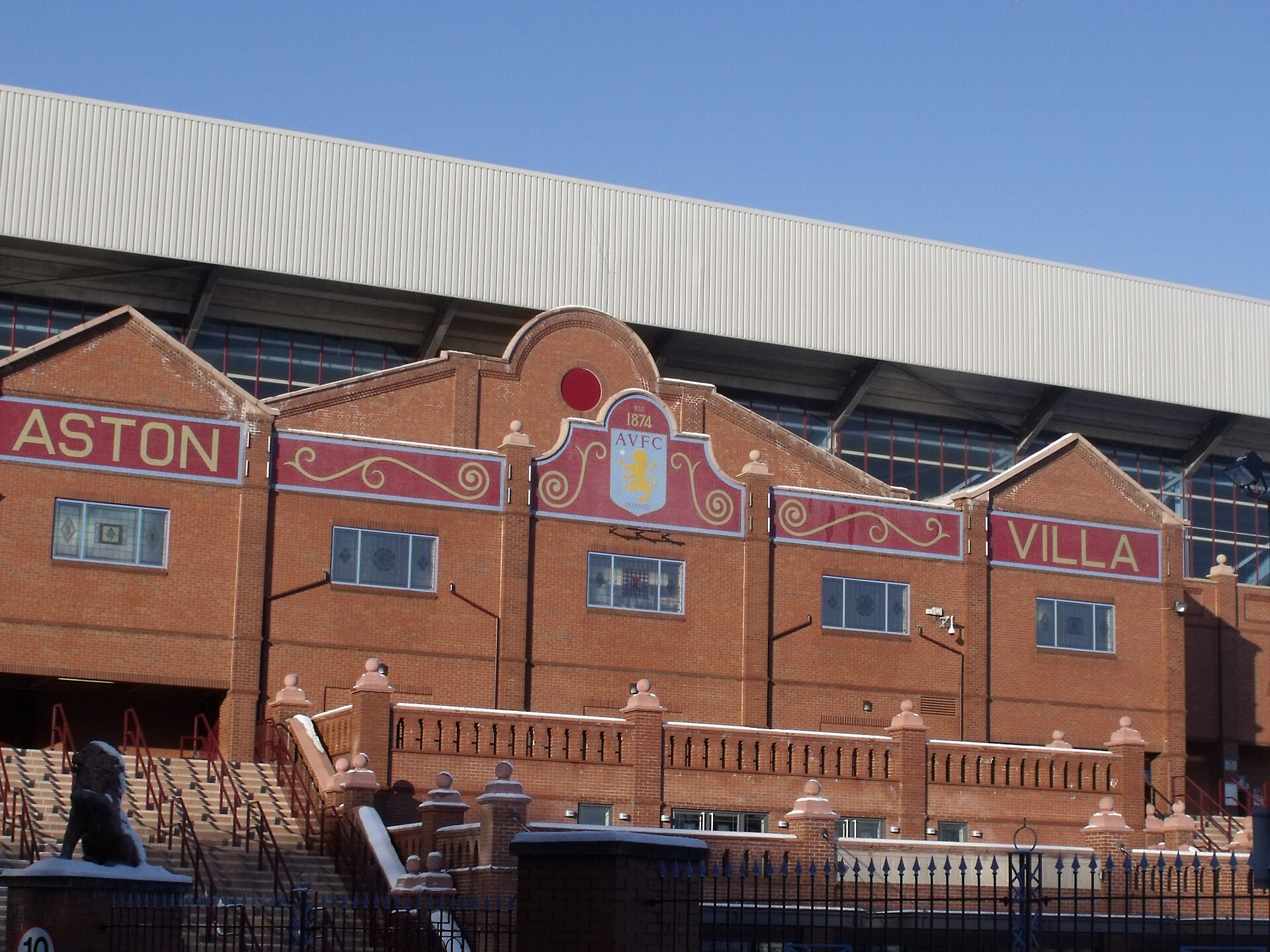 Holte End facade at Villa Park